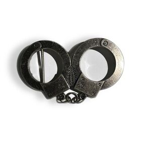 Silver handcuff belt buckle